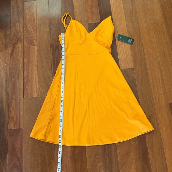 Wild Fable Knit Skater Dress Women's XS Spaghetti Strap Gold Ribbed Beachy NWT - Picture 5 of 5